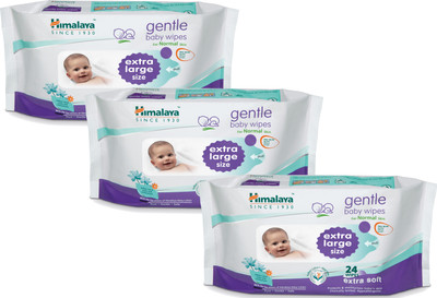 

Himalaya Extra Large Gentle Baby Wipes -24 (Pack of 3)(3 Pieces)
