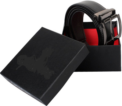 

LAER Men & Women Casual Black Genuine Leather Reversible Belt
