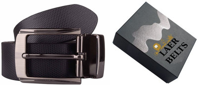 

LAER Men & Women Casual Black Genuine Leather Reversible Belt