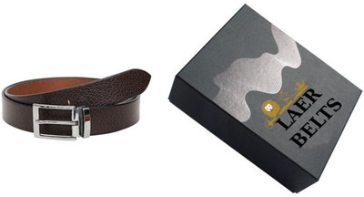 

LAER Men & Women Casual Brown Genuine Leather Reversible Belt