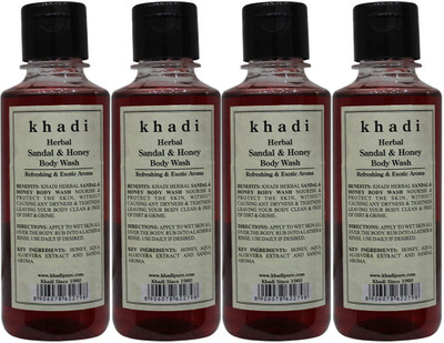 

Khadi Herbal Sandal & Honey Body Wash(840 ml, Pack of 4)
