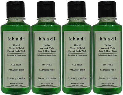 

Khadi Herbal Neem & Tulsi Face and Body Wash SLS-Paraben Free(840 ml, Pack of 4)