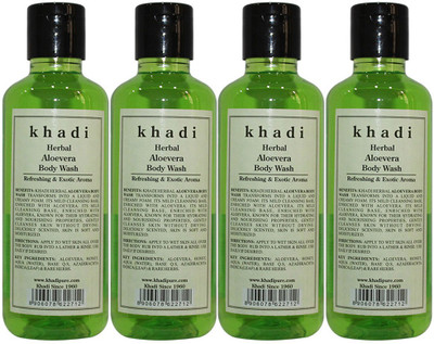 

Khadi Herbal Aloevera Body Wash(840 ml, Pack of 4)
