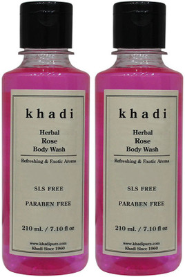 

Khadi Herbal Rose Body Wash SLS-Paraben Free(420 ml, Pack of 2)