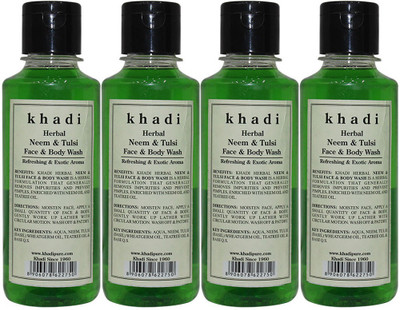

Khadi Herbal Neem & Tulsi Face and Body Wash(840 ml, Pack of 4)