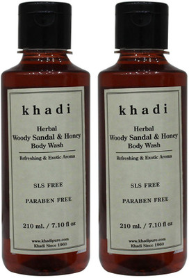 

Khadi Herbal Woody Sandal & Honey Body Wash SLS-Paraben Free(420 ml, Pack of 2)