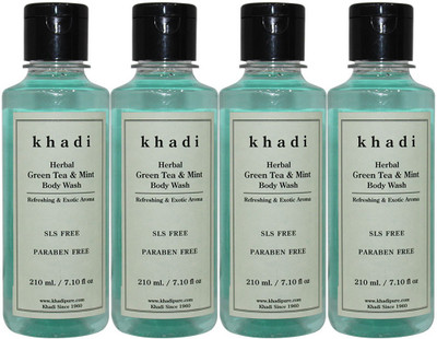 

Khadi Herbal Green Tea & Mint Body Wash SLS-Paraben Free(840 ml, Pack of 4)