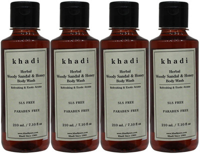 

Khadi Herbal Woody Sandal & Honey Body Wash SLS-Paraben Free(840 ml, Pack of 4)
