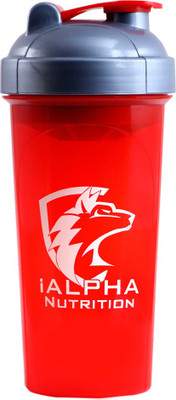 

IALPHA NUTRITION iAlpha Shakers 700 ml Shaker(Pack of 1, Black, Red)