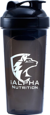IALPHA NUTRITION iAlpha Shakers 700 ml Shaker(Pack of 1, Black, Red)