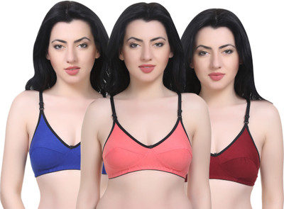 Yana Women T-Shirt Non Padded Bra(Blue, Maroon, Orange) Yana Women T-Shirt Non Padded Bra(Blue, Maroon, Orange)