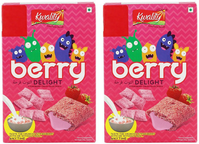 

Kwality Berry Delight Strawberry Cream Filled Snack (Pack of 2)(250 g, Box, Pack of 2)
