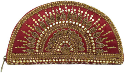 

Jewellerkaka Casual Maroon, Gold Clutch, Gold;maroon