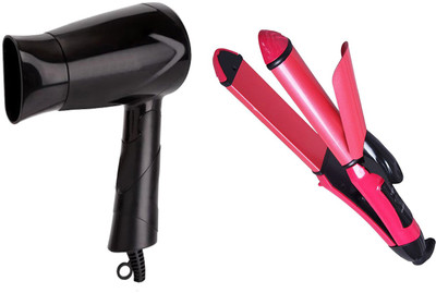 

WIB 2 IN 1 Hair Straightener Curler With Heavy Duty Hair Dryer(Set of 2)