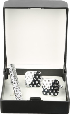 Paranoid Brass Cufflink & Tie Pin Set(Silver)