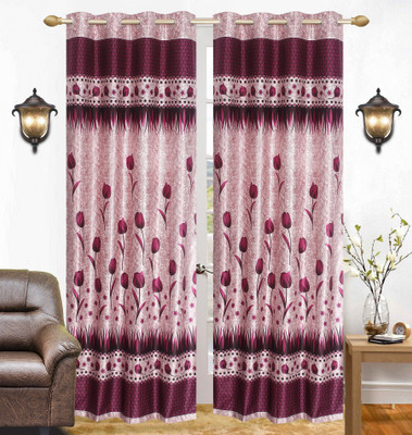 

Stella Creations 214 cm (7 ft) Polyester Door Curtain (Pack Of 2)(Printed, Red)