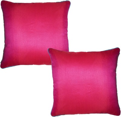 ks craft Dupion Silk Cushions Cover(Pack of 2, 40 cm*40 cm, Pink)