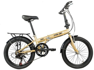 

GOGO A1.COM Colour City Bicycle With Folding High Carbon Steel Frame And 20’’ Wheels 20 T Folding Bikes/Folding Cycle(7 Gear, Gold)