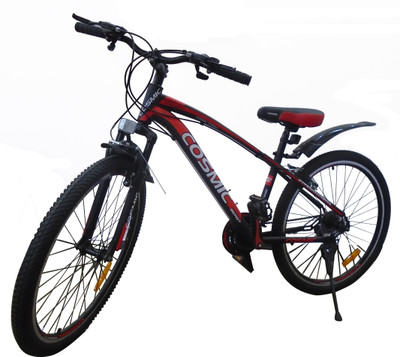 

COSMIC TORINO 21 SPEED 26 INCH HARD TRAIL BICYCLE - BLACK/RED 26 T Mountain/Hardtail Cycle(21 Gear, Black, Red)