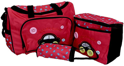 

Baby Bucket 4Pcs Mummy Tote Baby Nappy Diaper Changing Bags Sets Diaper Bag(Red)
