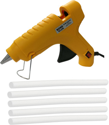 

iwill Bond Yellow 40 Watt On Off Switch With 5 Milky White Sticks Standard Temperature Corded Glue Gun(11 mm)