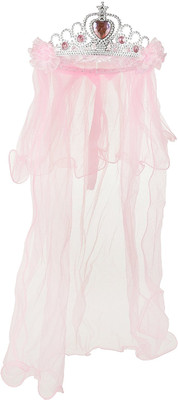 

Digi Turtle TIARA PRINCESS CROWN with Veil (Light-Pink) Head Band(Pink)