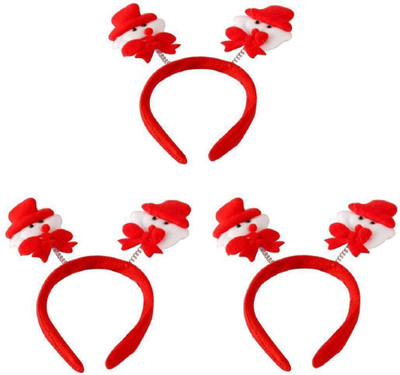 

SKYCANDLE Cute White Red Christmas Snowman Hair Clip Hairpin for Baby Kids Girls,(Pack of 3) Hair Band(Red)