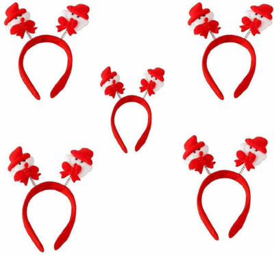 

SKYCANDLE Cute White Red Christmas Snowman Hair Clip Hairpin for Baby Kids Girls,(Pack of 5) Hair Band(Red)