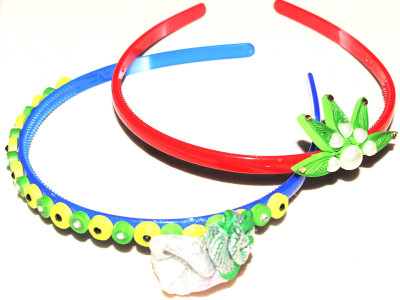

vidyawati enterprise Designer Hairbands Combo Set of 2 Hair Band(Multicolor)