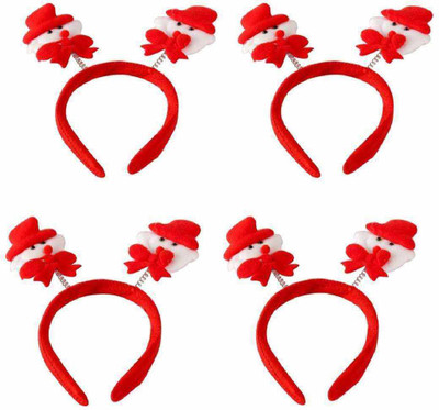 

SKYCANDLE Cute White Red Christmas Snowman Hair Clip Hairpin for Baby Kids Girls (Pack of 4) Hair Band(Red)