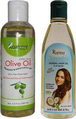 

KAZIMA Combo of Olive Oil and Jasmine Herbal Hair Oil (Each 100ML) For Anti Hair Loss & Promote Hair Growth Hair Oil(100 ml)