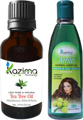 

KAZIMA Combo of Tea Tree Oil (15ML) and Amla Herbal Hair Oil (100ML) Anti Hair Loss Treatment & Dandruff Control Hair Oil(100 ml)
