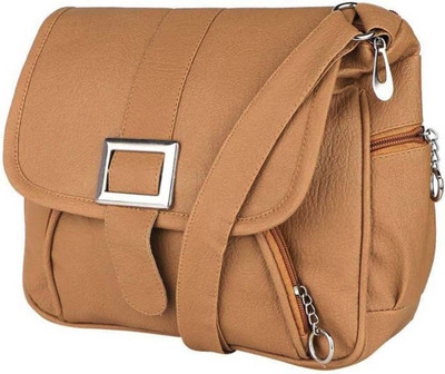 

LI LEANE Women Casual Tan Leatherette, PU Sling Bag
