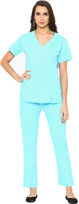 

Meded 100% cotton,V-Neck Top and Drawstring Cargo Pant, Comfort Fit (Medium/38, Aqua Blue) Shirt, Pant Hospital Scrub(Blue M)
