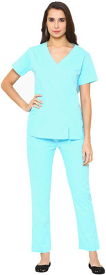 

Meded 100% cotton,V-Neck Top and Drawstring Cargo Pant, Comfort Fit (Large/40, Aqua Blue) Shirt, Pant Hospital Scrub(Blue L)