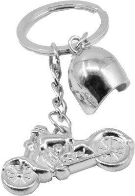 

Faynci Silver Bike with Helmet keychain Keyring for Sport Bikes and Fashion lover Key Chain