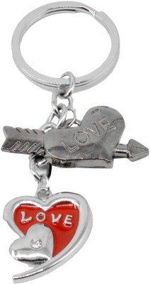 

Faynci Unique Red & Silver Heart Shape Stainless Steel Keychain for Birthday, Friendship Gift Key Chain