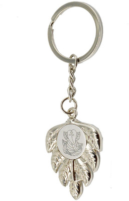 

Faynci Spiritual Shree Ganesh in leaf High Quality Stainless Steel Key Chain Key Chain