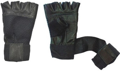 WOLPHY GYM GLOVES WITH WRIST SUPPORT Gym & Fitness Gloves (, Black