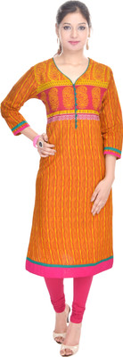 

Porcupine Casual Printed Women's Kurti(Yellow