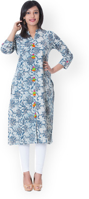 Mystique India Casual Printed Women Kurti(White) Flipkart