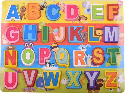 

Aarushi Wooden Capital Alphabet Tray with Picture(Multicolor)