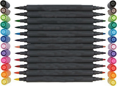 

Shrih Premium Dual Tip 12Pcs Brush Pens(Set of 12, blue, red, and yellow, green, orange, and violet,light blue, light green, light pink, dark pink, brown and black.)