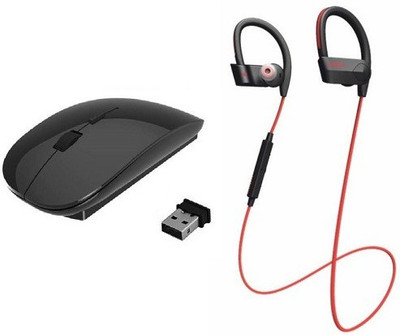 

Oxza Wireless Bluetooth Headset With Mic With Ultra Wireless Optical Gaming Mouse(USB, Bluetooth, Black,Red)