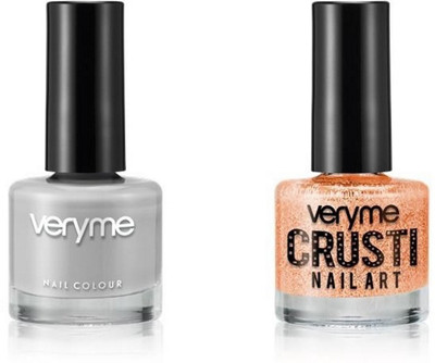 

Oriflame Sweden Very Me Nail Colour Grey & Crusti Nail Art Orange Grey, Orange(Pack of 2)