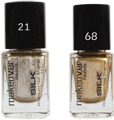 

Makeover Professional Nail Paint Hot Silk Golden-21 , Nail Paint Sparking Golden-68 Multi(Pack of 2)