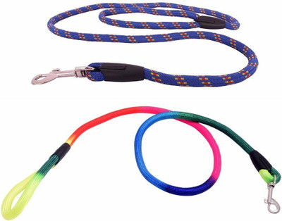 

SRI Imported High Quality Combo Of 2 Nylon Rope Leash-Small 119 cm Dog Cord Leash(Multicolor)