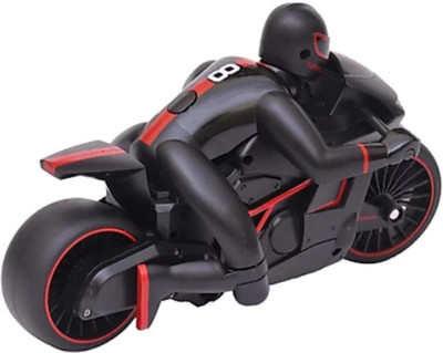 

SANJARY high speed 2.4 GHz 1:18 Scale RC Motorcycle Bike with shining LED Headlights (multi-colour) RED(Black, Red)
