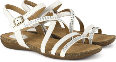 

Clarks Women White Leather Flats