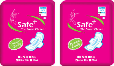 safe plus Fresh ultra thin-XL size 80 pieces with wings Sanitary Pad(Pack of 80)